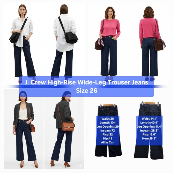 J. Crew Denim - J. Crew High-Rise Wide-Leg Trouser Jeans Size 26